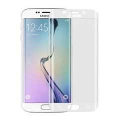 Протектор дисплей No brand за Samsung S6 Edge, Силикон, Бял - 52142