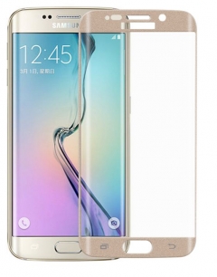 Протектор дисплей No brand за Samsung S6 Edge, Силикон, Златен - 52140