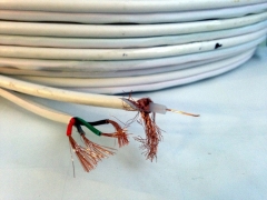 Микрокоаксиален кабел за видеонаблюдение DeTech RG59+4x0,50 mm,100m, Бял - 18096