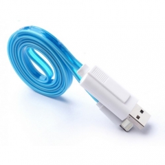 Кабел за данни No brand Lightning - USB, iPhone 5/5s: 6,6S / 6plus,6S plus,Ipad4 /Mini, Светещ - 14254