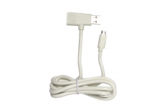 Кабел No brand Micro USB - USB/USB F, 2 в 1, Бял, 1m - 14230