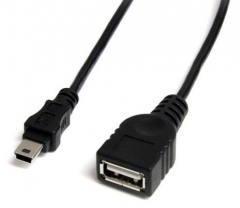 Кабел DeTech USB F - USB Mini, OTG, 1m -18084