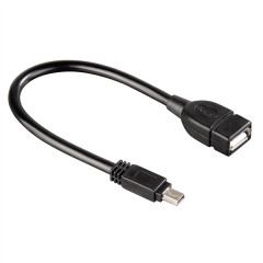 Кабел DeTech USB F - USB Mini, OTG, 30см - 18001