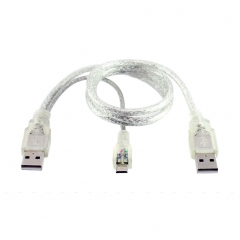 Кабел No brand USB - USB Micro, USB, 30см, Прозрачен - 18111