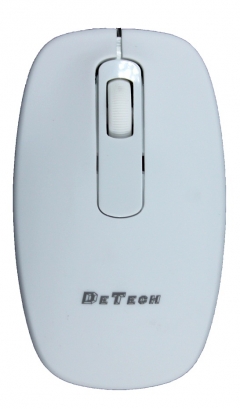 Мишка DeTech, Оптична 4D Wired, Бял - 903