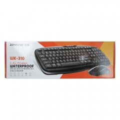 Комплект мишка и клавиатура, ZornWee WK-310, Безжични, Водоустойчиви, Черен - 6070